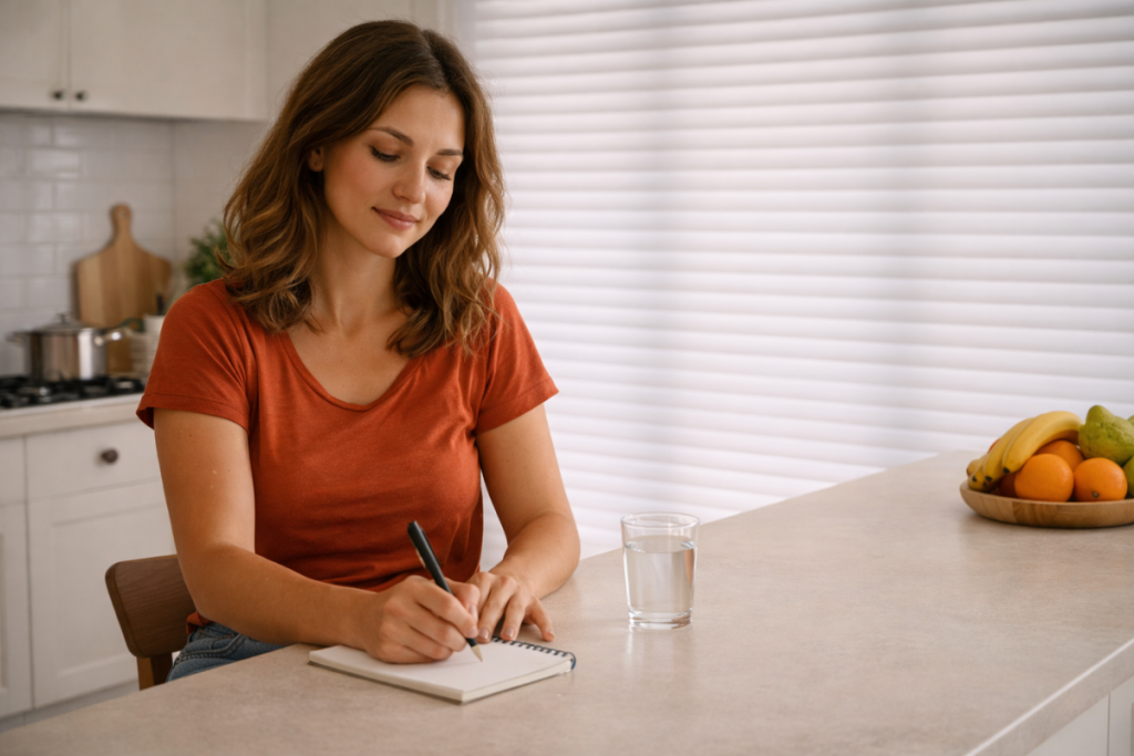 Casal sentado na sala de estar assistindo filme em uma casa com persiana para o calor forte